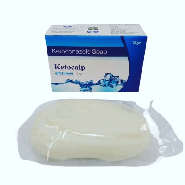 Ketocalp Soap (Ketoconazole 1%), an antifungal agent widely used to treat and prevent fungal infections of the skin. It is effective in reducing dandruff, itching, flaking, scaling, and fungal infections such as ringworm, athlete’s foot, and jock itch. The soap helps to cleanse the skin while also treating fungal growth, leaving the skin fresh and healthy.