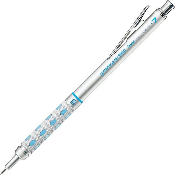 Pentel GraphGear 1000 0.7 MM Mechanical Drafting Pencil | Metal Clip With Retractable Mechanism | Dual Metal & Rubber GripSuitable for draughting, professional use and general writing.Stylish and functional designed body.Features retractable sleeve, dual grip (metal and rubber), metal clip and adjustable lead grade indicator.