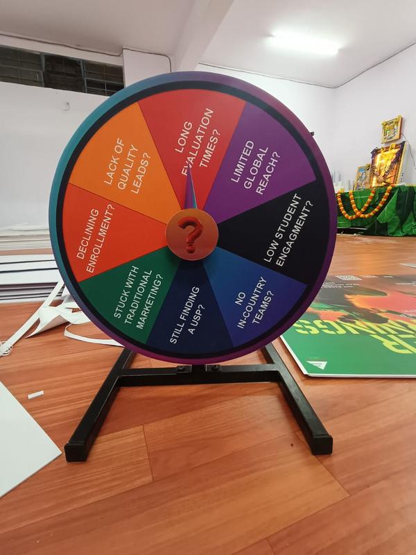We Manufacture Spinning and Winning Game Wheel in India with Customised Size and Designs