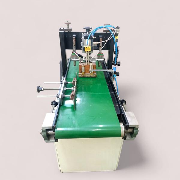 This machine is designed for making Rat traps on boards with hot melt adhesive.Board size Min. and Max. 10” max. width and 4” min. widthCoating size 200mm (Max.) X 100mm (Min.) Max. Machine Speed 3 Pcs/min @ 18 gms per padMain Motor 1.0 KWMax Gluing Width 200 mmGlue Tank Capacity 5 kg/hrMachine Size 1000x650x1200mmPower Requirement 3 Kw, 415 V, 50 HZ, 3 Phasea) Glue melt tank1. The shell is made of steel, square steel and 1.2mm steel plate.2. Use aluminum alloy to build. Two-layer (upper and lower) structure. 3. Adopt high-temperature-resistant high-precision gear glue pump4. Adopt external precise filter.5. The glue pump speed is controlled by gear motor6. Temperature of each layer is controlled by PID system independently7. Max. temperature is 200℃8. Melt glue speed: 5 kg/hr (EVA.3000 centipoise 165℃)9. Heating power: app. 3 KW b) Hot Hose1. 2 m length hot melt hose provided. 2. 230V AC, 600 w power.c) Slot die1. Coating head: Slot die temperature-resistant alloy steel. SKD2102. Mounted on Pneumatic piston for up – down moment3. Coating width adjustment with shims insert4. Levelling in transfers direction to conveyor is provided.d) Transmission part1. Main motor: 1 HP 1 set 2. Glue pump motor: 0.5 HP 1 set 3. Main machine driven by use of belt, chain and gear to transmit.e) Pneumatic control part1. Cylinder on slot die, feeding and stopping with head: ¢50mm for each2. Suitable solenoid valves, flow control and connectors.f) Electric part1. Main machine VFD: 1 HP; 1 piece 2. Glue tank VFD: 1 HP; 1 piece3. Temperature controller: digital PID 4. Heaters: 6KW 5. Touch screen: 3” 1set 6. PLC: 1 set Watch Video : https://youtu.be/Um7g4RJegGs?si=v8bQUqZMqGA1a7Ef