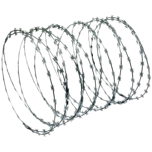 Concertina wire is a type of high-security fencing material made from galvanized or stainless steel with sharp-edged blades or barbs. It is commonly used for perimeter security in military areas, industrial sites, prisons, and private properties.