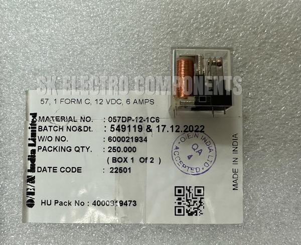 Brand: OEN, Coil Voltage: 12V, Type: MINIATURE POWER RELAY, Current: 6A, Number Of Poles: 1 POLE, Relay Type: MINIATURE POWER RELAYS.