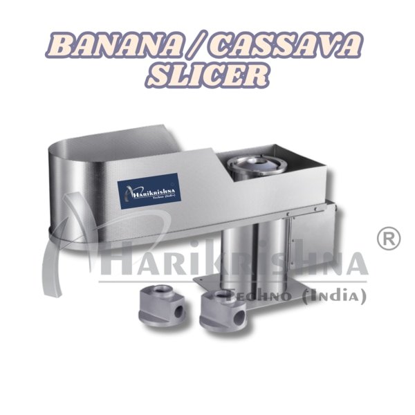 This high-performance Banana/Cassava Slicer is a versatile and efficient solution for commercial food processing. The machine is built entirely with SS 304 stainless steel for superior hygiene and durability.Key Features:    High Production: Achieve an impressive output of 500 kg per hour.    Adjustable Control: The machine comes with a speed control feature, allowing you to fine-tune the slicing rate.    Versatile Slicing: It includes three different rotors to produce round, oval, and long shapes.    Hygienic Design: Built with a fully SS 304 body and an SS die for cleanliness and long-lasting use.    Convenient Blades: The use-and-throw blades are easy to replace, ensuring quick maintenance and consistent performance.
