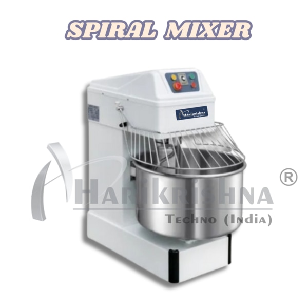 Spiral Mixer
The Spiral Mixer is an essential machine for dough preparation, designed for efficiency and durability. It is built to handle the rigorous demands of commercial kitchens and bakeries.
Key Features:
High-Quality Construction: The machine is made from SS 304 stainless steel, ensuring hygiene and a long operational life.
Capacity: It has a working capacity of 20-40 kg, making it suitable for a wide range of batch sizes.
Speed Control: The included speed control feature allows for precise mixing to achieve the desired dough consistency.