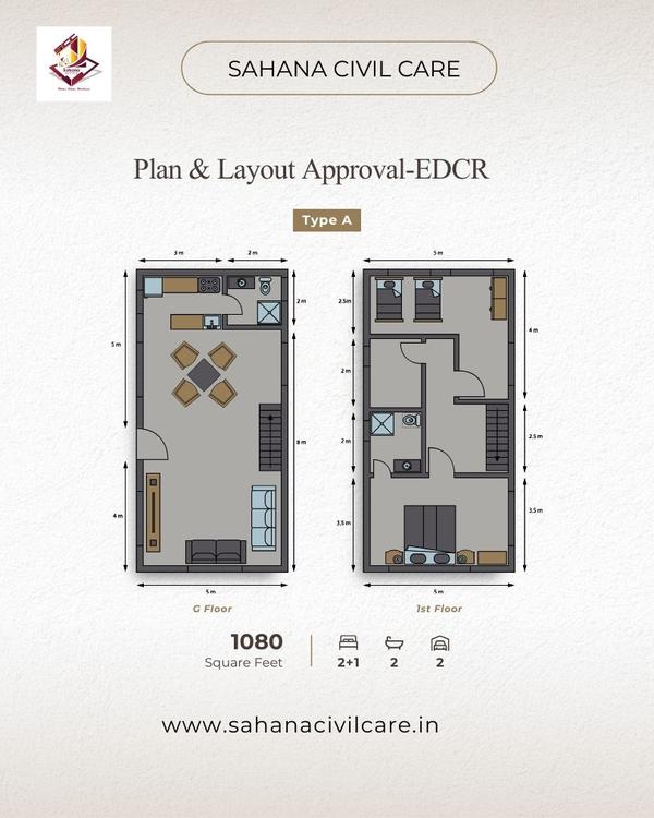 EDCR - Electronic Development Control Regulations
It is a new application submission portal of DTCP & CMDA - based on new Tamilnadu Combined Development and Building Rules 2019 which is newly introduced system adopted for Plan Approval in DTCP & CMDA.
Our Plan & Layout Approval team at Sahana Civil Care holds a unique reputation of having high success rates when considering construction and developmental projects. We have sufficiently demonstrated our commitment to manifesting and implementing plan and layout approvals via e-DCR. Sahana Civil Care has completed several challenging projects for the government, private organizations and multilateral agencies.A set of rules designed to ensure a proper & efficient way for the development of a city, concerning the general welfare of the public, is collectively known as Development Control Regulations (DCR).
DCR is a procedure to be followed, by which the whole process of urban development is monitored to achieve welfare of the society as well as creating a unique image of the city. This process is used to properly plan land use, to reduce misuse of land and triggering the systematic development of the infrastructure of a city.