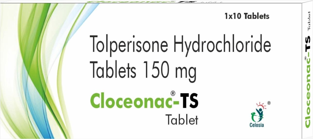 Product Name : CLOCEONAC-TSPruduct Description : Tolperisone Hydrochloride 150mg Tablets PACKING : 10 Tablets