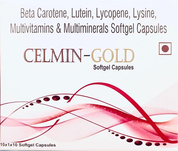 Product Name               :  CELMIN GOLDPruduct  Description    : Multi vitamins+ Multi Minerals + Anti oxidants Soft Gel CapsulesPACKING                        : 10 CapsuleClassification                 : MULTIVITAMINForm                              : Capsule