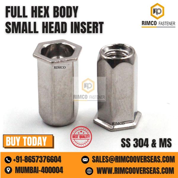 STAINLESS STEEL FULL HEX BODY, REDUCED HEAD INSERT NUT