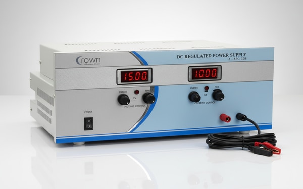 We are the Leading DC Regulated Power Supply Manufacturers, Suppliers in Delhi | India “CROWN” made DC REGULATED POWER SUPPLY are constant Voltage and Constant Current type supplies , have high regulation for Load and Line Voltage variation . The supply are protected against short circuit and over load . The output current can be controlled to any value from 0 to maximum.INPUT VOLTAGE : 230V ± 10% AC 50 HzOUTPUT VOLTAGE : Continuously Variable with Coarse and Fine ControlOUTPUT CURRENT : Settable with Coarse and Fine ControlLOAD REGULATION (CV) : ± 0.05 % ± 3mV From no load to full loadLOAD REGULATION (CC) : ± 0.05% ± 1 mA From no load to full loadLINE REGULATION (CV) : ± 0.01 % ± 3mV for ± 10% variation input voltageLINE REGULATION (CC) : ± 0.01% ± 1mA for ± 10% variation input voltageRIPPLE : Less than 1 mVMETER : Two Digital meters to monitor the output voltage and currentPROTECTION : Against short circuit and over loadPOWER SUPPLY ARE ALSO AVAILABLE AS PER CUSTOMER SPECIFICATION