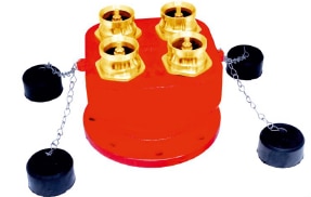 The FIREBELL Four Outlet Landing Valve provides maximum water distribution for fire protection systems, featuring four brass outlets for simultaneous hose connections. Its rugged, corrosion-resistant design ensures dependable operation in commercial, industrial, and municipal settings, delivering superior performance and safety for large-scale emergencies and demanding firefighting environments.