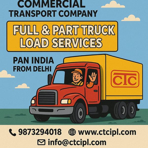 Commercial Transport Company – Reliable Transportation Service from Delhi to KolkataIf you're looking for a dependable and professional transport service between Delhi and Kolkata, Commercial Transport Company (CTC) is the name you can trust. With over 22 years of industry experience, we are one of the leading transporters in Delhi, offering comprehensive and customized transportation solutions for individuals, businesses, and industries.We specialize in Delhi to Kolkata and Kolkata to Delhi transport services, ensuring safe, timely, and hassle-free movement of goods across the route.Our Transportation Services Include:✅ Packaged Goods Transportation✅ Furniture Transport✅ Car & Bike Transportation✅ Machinery & Industrial Equipment Transport✅ Full Truck Load (FTL) & Part Load Services✅ Door-to-Door Delivery ServiceWhy Choose CTC for Delhi–Kolkata Transportation?🚚 Reliable & On-Time DeliveryWe operate on a well-defined route with scheduled dispatches, ensuring your cargo reaches on time, every time.🔒 Safe & Secure HandlingYour goods are our responsibility. From careful packing and loading to secure transit, we maintain strict safety protocols to avoid damage or delays.📦 Wide Range of Goods TransportedFrom household items and commercial products to industrial machinery, we transport a variety of goods efficiently and professionally.📍 Pan-Route CoverageWe offer consistent services from Delhi to Kolkata and Kolkata to Delhi, catering to both metropolitan and regional locations.💰 Affordable PricingGet cost-effective transportation solutions without compromising on quality or reliability.📲 Real-Time Tracking & SupportStay updated on your shipment with our live tracking system and dedicated customer support team.Contact Us for a Quote📍 Address:CW‑165, Sanjay Gandhi Transport Nagar, Delhi‑110042📞 Phone:011‑27830166 | +91‑9873294500📧 Email:info@ctcipl.comCommercial Transport Company – Your Trusted Partner for Safe & Timely Transportation from Delhi to Kolkata.Fast. Reliable. Affordable. Always on the Move.