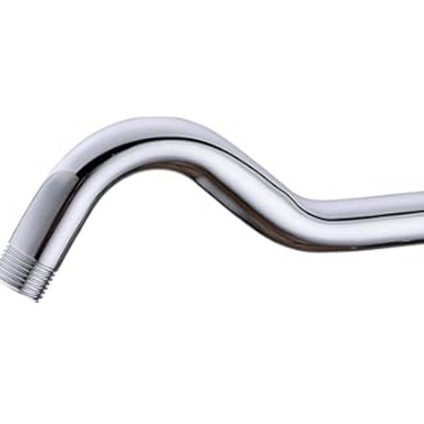  a standard length for wall-mounted shower setupsFixed-mount 11-inch shower arms are a simple, reliable choiceThis S-shaped arm is made from high-grade stainless steel CHROME PLATED FINISH