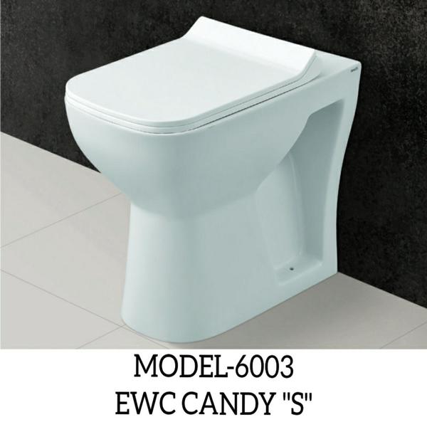  is a floor-mounted, closed-front western commode with a square shape and an S-trap.