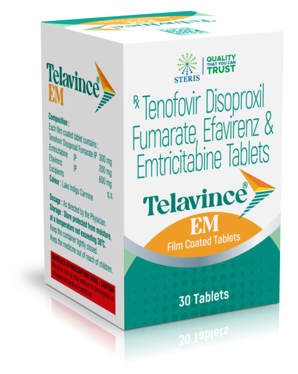 Tenofovir (300mg), Emtricitabine (200mg) & Efavirenz (600 mg)