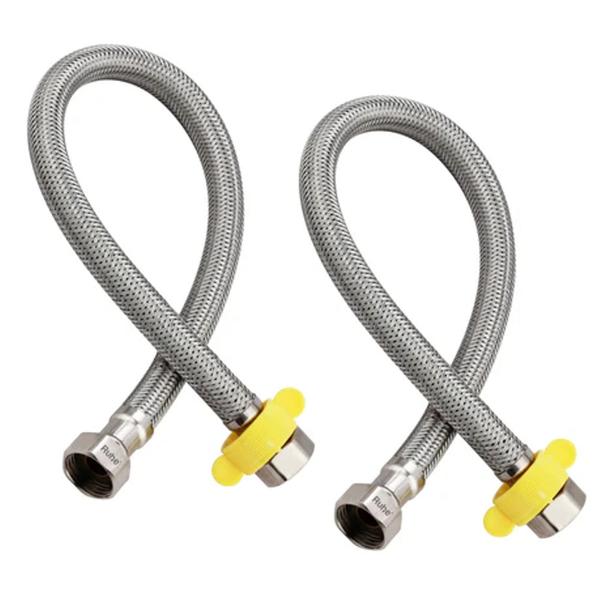 hot water connection, a 304-grade braided stainless steel hose is the most durable and reliable option These flexible connector pipes are suitable for use with geysers, faucets, washbasins, and other appliances For stainless steel hoses, look for 304-grade stainless steel, as it provides superior rust and corrosion resistance.Confirm that the pipe's connectors and nuts are made of a durable material like brass to prevent leaks