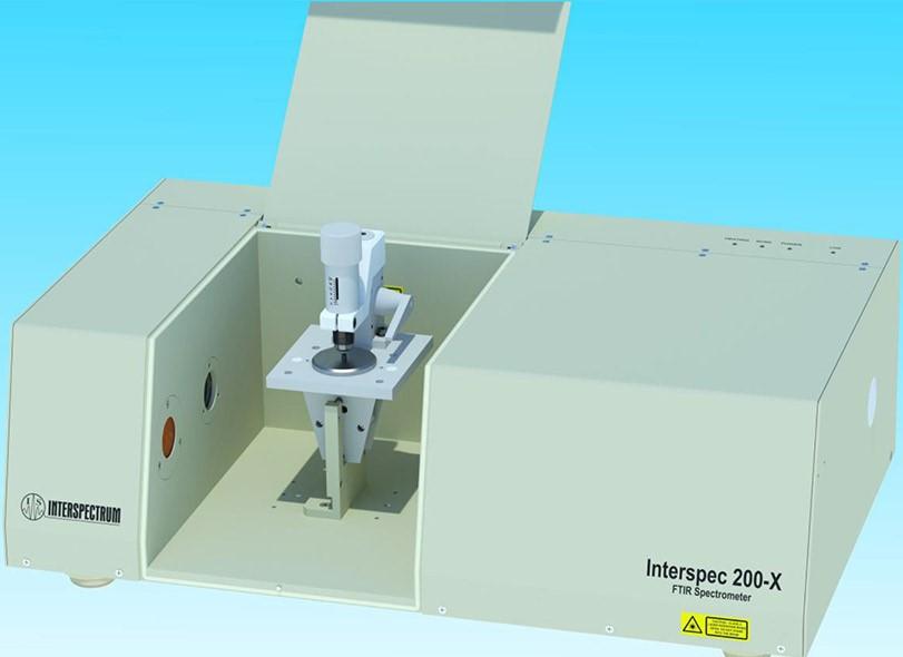 The Interspec 200-X series of FTIR spectrometers represent a cost-effective Fourier transform infrared spectrometers and employ a number of unique features that ensure high performance from a compact instrument.The Interspec 200-X measures just 59 X 39 X 19 cm and is regarded as one of compact and versatile infrared FTIR spectrophotometers. The design of the 200-X is unique both in terms of optical design and the software and firmware designed specifically to significantly reduce overall analytical times.Interferometer Performance : As you will see the sample compartment is large indeed and can accommodate all of the normal sample handling requirements relating to FTIR spectroscopy. This unique compartment will also accommodate the wide range of accessories supplied by specialist accessory manufacturers. Overall dimensions are W20 X D26 X H16 cm. The optical axis is 74.5 mm above the base of the sample compartment and there is free space of 90 mm above the optical axis to the underside of the lid. 