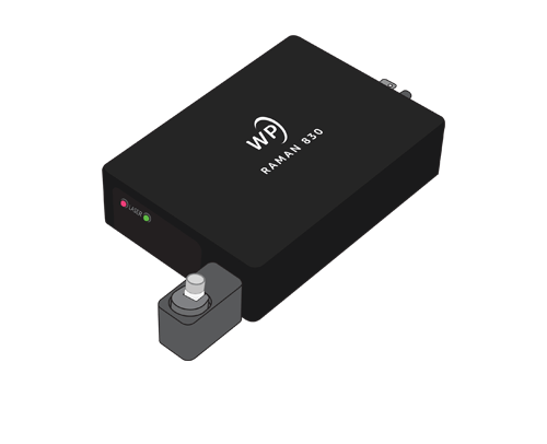 WP X series low f-number Raman spectrometer with range and internal filter set optimized for 830 nm Raman measurements. Fully integrated system includes laser and probe, no external probe or fibers needed.   F13 =  f/1.3   R = TEC Regulated (+10 deg C), 2K pixel   ILP = Integrated 450 mW  laser and Raman probe   Integrated 25 um slit (default option)
