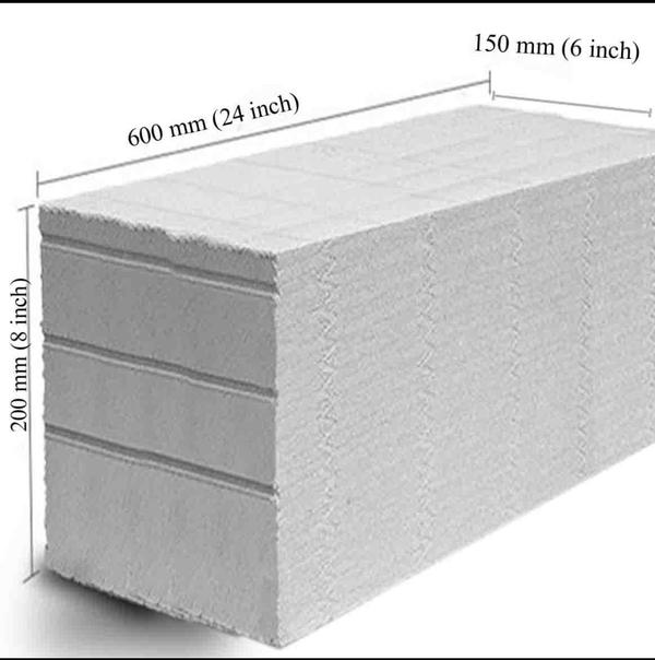 * Dimension of AAC Blocks (L * H * B) - 600 * 200 * 200 MM (2 Feet * 8“ h * 8” w) * Cubic Meter of AAC Block - 0.02400* No of AAC Block in 1 Cubic Meter - 041 Pcs ( Approx )* Weight of One AAC Block - 16 / 17 Kgs ( Approx )