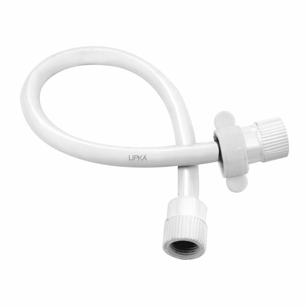 A PVC connection pipe is a flexible hose used to link plumbing fixtures like faucets, geysers, or wash basins to a water supply. 
An 18-inch model is a common size for these applications. 
Key features to consider include the type of reinforcement, the nut material, and whether it is designed for hot and cold water.