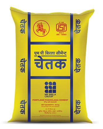 PPCMP Birla Cement Chetak is a prized product of Birla Corporation Limited, for about five decades. It is produced at Birla Cement Works - Chanderia, Chittorgarh, Rajasthan, an ultra-modern unit of Birla Corporation Limited, counted among the top cement enterprises of India. The very fine silica granules, available in fly-ash are used in its production. These granules react with the excess lime found in cement and transform it into a gel, which gives the construction more strength, longer lifespan and other properties for wide application.OPC - 43 GradeOrdinary Portland Cement is produced by the most modern, dry manufacturing process, using state of the art technology, under stringent quality control at all stages of manufacturing, involving an innovative system. The product comes in varieties of specifications for suitability in various exposure conditions and applications like general-purpose ready-mixes, high strength pre-cast and pre-stressed concrete.OPC - 53 Grade)Ordinary Portland Cement is produced by the most modern dry manufacturing process using state of the art technology, under stringent quality control at all stages of manufacturing, involving an innovative system. The product comes in varieties of specifications for suitability in various exposure conditions and applications like general-purpose ready-mixes, high strength pre-cast and pre-stressed concrete.