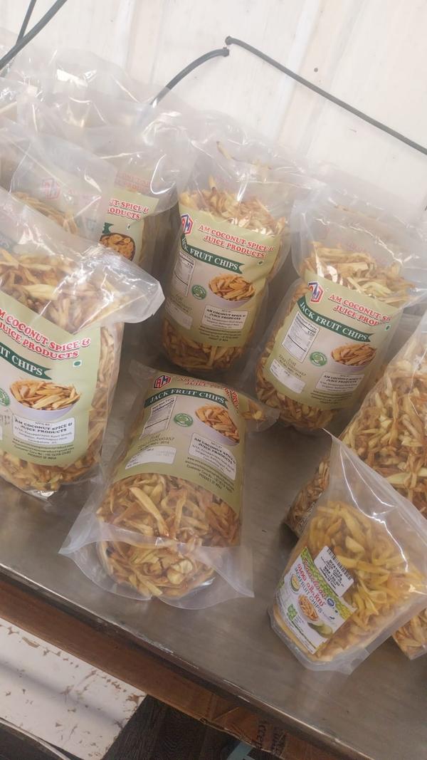 Jackfruit chips are a crunchy, flavorful snack made from thinly sliced, ripe or semi-ripe jackfruit that is carefully fried or baked to achieve a crisp texture. Naturally sweet with a hint of tropical aroma, these chips offer a unique alternative to traditional fruit or vegetable snacks. Packed with fiber and essential nutrients, jackfruit chips deliver both taste and wholesome goodness. They can be enjoyed on their own or paired with dips, making them a versatile, ready-to-eat snack for all ages.