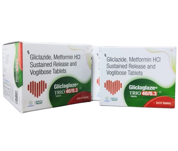 Gliclazide IP (40 mg), Metformin Hydrochloride IP (500 mg), Voglibose IP (0.3 mg)