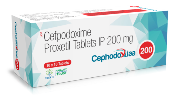 CEPHODOXIAA 200 is a broad-spectrum oral antibiotic from Steris Healthcare Pvt. Ltd., containing Cefpodoxime Proxetil 200 mg. It belongs to the third-generation cephalosporin class, designed to combat a wide range of bacterial infections effectively. With its high bioavailability, safety profile, and proven efficacy, it is trusted in clinical practice for managing both respiratory and urinary tract infections.Usage and BenefitsCEPHODOXIAA 200 is prescribed for the treatment of bacterial infections caused by susceptible microorganisms, including:Respiratory tract infections (bronchitis, pneumonia, sinusitis, pharyngitis, tonsillitis)Urinary tract infections (cystitis, pyelonephritis)Ear infections (otitis media)Skin and soft tissue infectionsCertain sexually transmitted infections (like gonorrhea)Community-acquired infections where cephalosporins are indicatedBenefits:Broad-spectrum antibacterial activity against gram-positive and gram-negative organismsHigh tolerability and oral bioavailabilityConvenient twice-daily dosingEffective alternative when resistance to other antibiotics is suspectedDosage and AdministrationAdults: Typical dose is 200 mg every 12 hours, depending on the severity of the infection.Children: Dose is weight-adjusted, usually prescribed in suspension form.Duration: Treatment typically lasts 5–14 days depending on the infection type and clinical response.Administration Tips:Take with food to enhance absorption.Complete the full course even if symptoms improve early.Do not double the dose if a dose is missed—take it as soon as remembered unless it is nearly time for the next dose.Side EffectsLike all medicines, CEPHODOXIAA 200 may cause mild to moderate side effects. Common ones include:Gastrointestinal upset (nausea, diarrhea, abdominal pain)Headache or dizzinessSkin rash or itchingRare but serious side effects:Severe allergic reactions (swelling, difficulty breathing)Pseudomembranous colitis (persistent diarrhea)Liver enzyme elevationsDrug InteractionsAntacids & H2 blockers: May reduce absorption of Cefpodoxime. Take at least 2–3 hours apart.Blood thinners (e.g., warfarin): May increase risk of bleeding.Other antibiotics: Avoid concurrent use unless directed by a doctor to prevent resistance.Always inform your physician of all medications and supplements you are taking before starting therapy.ConclusionCEPHODOXIAA 200 (Cefpodoxime Proxetil 200 mg) from Steris Healthcare Pvt. Ltd. is a reliable, broad-spectrum antibiotic used in the management of common bacterial infections. With its excellent safety profile, ease of oral administration, and clinical efficacy, it remains a preferred choice for doctors worldwide. Patients should adhere strictly to prescribed dosage and complete the treatment course to ensure optimal results and prevent antibiotic resistance.