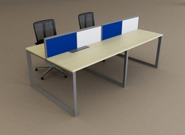 DESK WITH FABRIC SCREEN