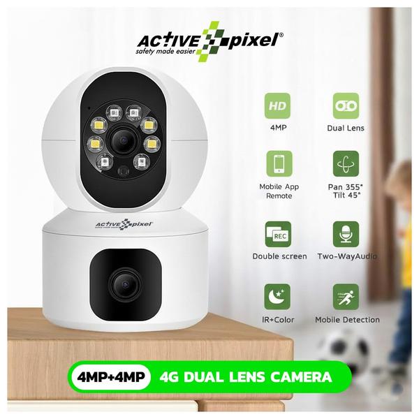 Active Pixel Dual Lens 4G + WiFi Smart Camera is a high-performance outdoor surveillance solution designed for crystal-clear monitoring in all conditions. With dual lenses, advanced night vision, and hybrid connectivity, it ensures uninterrupted security even in remote areas without broadband.