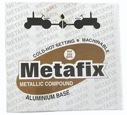 Metafix is aluminum base chemical compound material to fix crake in HP of radiator. Also fix stop leakage in radiator. Also in various industries public used it to joint two metals.