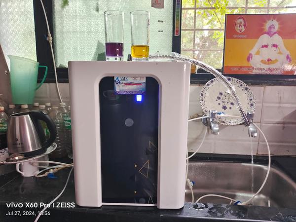 🌟 *AMK 2 pH Water Ionizer:*- *Purpose:* Dual pH water ionization for drinking and cleaning- *Features:*    - Produces alkaline (pH 8-9.5) and acidic (pH 4-6) water    - Electrolysis technology    - Adjustable pH levels    - Compact design- *Specs:*    - Power: 220V, 50Hz    - Capacity: ~1-2 LPM    - pH Range: Alkaline (8-9.5), Acidic (4-6)    - ORP: Up to -750 mV (alkaline)- *Applications:*    - Drinking (alkaline water)    - Cleaning, skincare (acidic water)For pricing, specs, or more info on AMK 2 pH Water Ionizers, contact AMK Shripad Technology:Mobile: 9021642102, 8551011599Website: www.amkshripadtech.comDo you want to know benefits of dual pH water or usage tips? 😊