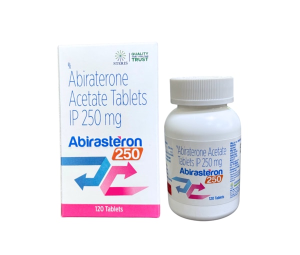 ABIRASTERON 250 Abiraterone Acetate lp (250mg) ABIRASTERON 250, containing Abiraterone Acetate lp at 250mg strength, is a vital medication used in the treatment of advanced prostate cancer. This innovative formulation targets and inhibits the production of androgens, hormones that fuel prostate cancer growth. By blocking androgen production, ABIRASTERON 250 effectively slows down cancer progression, improves symptoms, and enhances overall quality of life for patients. It is usually prescribed in combination with other therapies and under close medical supervision to achieve optimal outcomes in managing advanced prostate cancer.