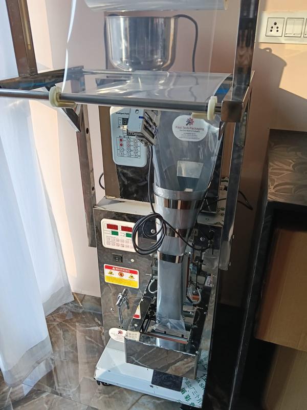 First Tech Packaging, Indore, We have an exclusive range of High-Quality at Low-Cost Automatic FFS Pouch Packaging Machine with 240mm Bagger Size including Digital Control Weigher for Granules Pouch Packaging [1gm - 100gm] with higher weighing accuracy. 