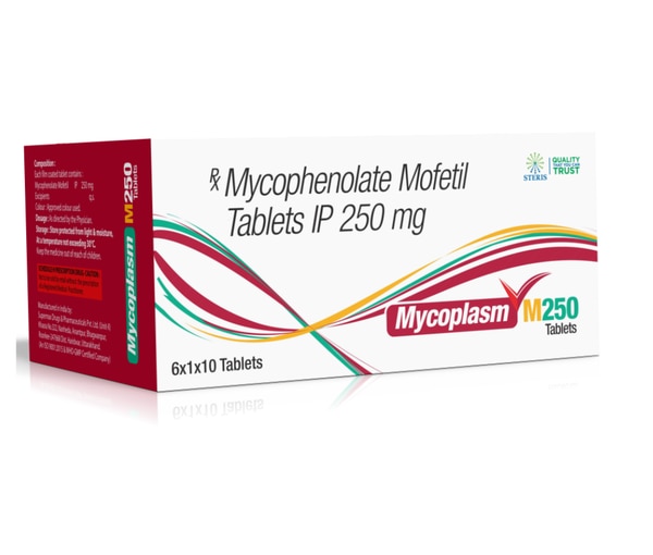 MYCOPLASM M 250 Mycophenolate mofetil (250mg)MYCOPLASM M 250 is an effective antibiotic used to treat various bacterial infections, including respiratory infections and skin infections. It contains the active ingredient macrolide, which works by stopping the growth of bacteria, thus treating the infection. This medication is particularly useful for patients who are allergic to penicillin. MYCOPLASM M 250 is taken orally and is often prescribed for a course of several days, depending on the severity of the infection. It's important