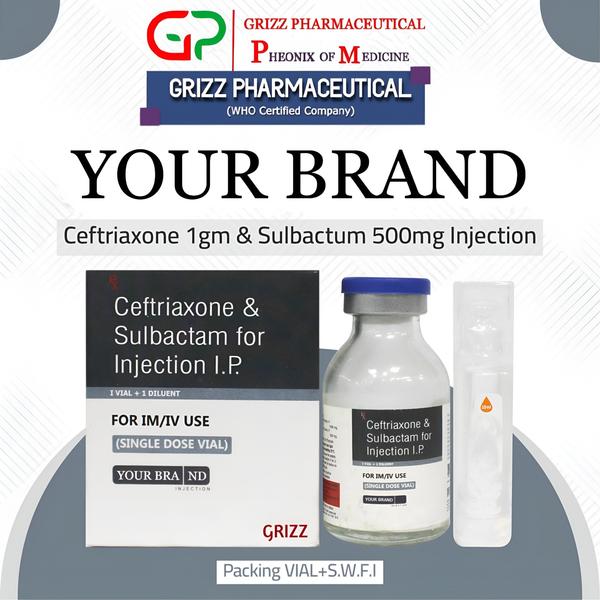 Ceftriaxone + Sulbactam 1.5gm injection (containing 1g Ceftriaxone and 0.5g Sulbactam) is a combination antibiotic used to treat a wide range of serious bacterial infections. Sulbactam is included to prevent bacteria from developing resistance to ceftriaxone, enhancing the combination's effectiveness.