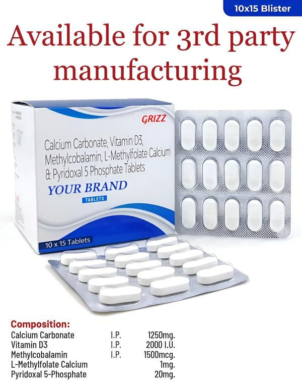 Support for Bone and Joint Health: Calcium Carbonate+vitamin D3+methylcobalamin+l Methylfolate+pyridoxal 5 Phosphate is used to support for Bone and Joint Health. Management of Anemia and Neuropathy: Calcium Carbonate+vitamin D3+methylcobalamin+l Methylfolate+pyridoxal 5 Phosphate helps to manage Anemia and Neuropathy.