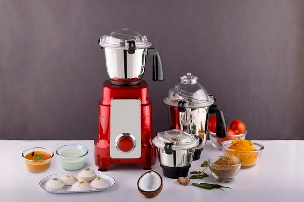 Experience unmatched power, style, and durability with the VRIOM 1000 Watts MOONSTONE Mixer Grinder, crafted to elevate your everyday cooking. Designed with a stunning Metallic Coating, this appliance brings a touch of luxury and long-lasting strength to your kitchen. The Moonstone not only looks premium but is built to withstand daily wear, scratches, and heavy-duty usage with ease.At the core of this powerhouse lies a 1000W high-performance motor, engineered to deliver exceptional grinding speed and efficiency. Whether it’s tough ingredients like turmeric, dry spices, coconut, soaked dal, or thick batters, the Moonstone grinds everything to perfection in seconds. Its advanced motor technology ensures smoother performance, faster results, and superior durability for long-term use.Equipped with three premium-quality stainless-steel jars, this mixer grinder is designed for complete versatility. The large wet grinding jar creates smooth batters and purees, the dry grinding jar handles spices and grains effortlessly, and the chutney jar is perfect for fresh masalas, dips, and marinades. Each jar features razor-sharp blades, strong handles, and leak-resistant lids for safe, efficient, and mess-free operation.The Moonstone is built with safety at its core, featuring overload protection, shock-proof ABS housing, anti-slip feet, and a secure jar-locking mechanism. Its metallic-coated body ensures durability while adding a sophisticated finish that complements every modern kitchen.With a 3-year warranty, VRIOM guarantees long-lasting performance, reliability, and complete peace of mind. The Moonstone is the perfect combination of power, elegance, and dependability—ideal for families, home chefs, and anyone who wants a premium mixing and grinding experience.Choose the VRIOM 1000W MOONSTONE Mixer Grinder and bring home a machine that transforms your kitchen into a powerhouse of speed, style, and superior performance.