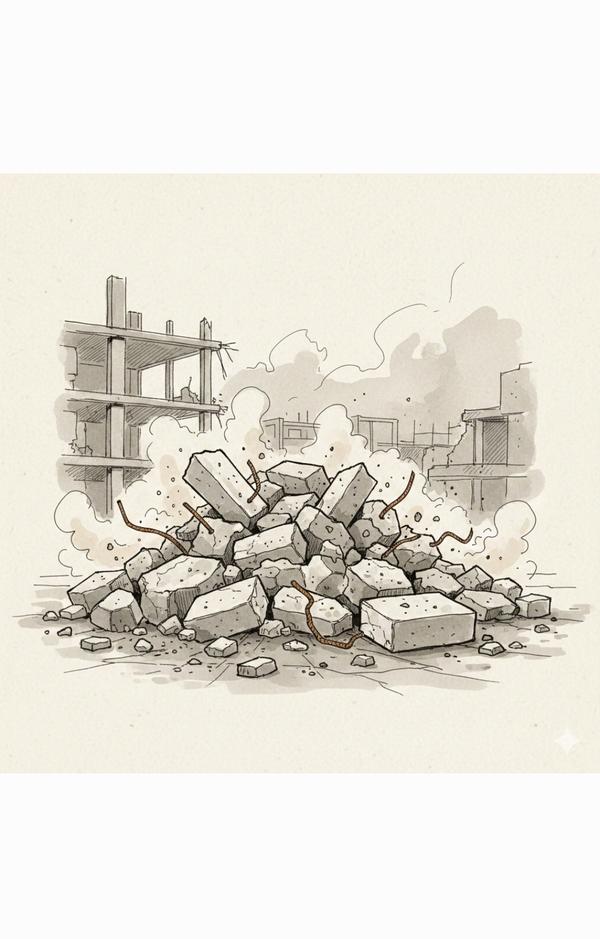 AAC rubble is not just generic debris; it is a specific, lightweight, and porous material derived from a modern concrete product.