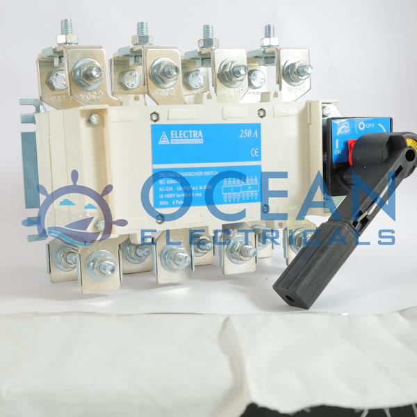 Ensure a reliable and seamless power transfer for your electrical systems with the high-performance HPL Manual On-Load Changeover Switches. Designed by HPL Electric & Power Ltd., a trusted name in electrical equipment, these robust switches are essential for scenarios requiring a transfer between a main power grid and a backup generator or alternative source. Available in versatile current ratings of 200A, 250A, and 320A, they cater to a wide range of industrial, commercial, and even larger residential applications. Uninterrupted Power Supply: Facilitates safe and smooth switching between two power sources without interrupting the load, minimizing downtime during outages or maintenance.Enhanced Safety & Reliability:Features a mechanically interlocked dual switch body, ensuring that only one power source is connected to the load at any given time, preventing electrical hazards.Constructed with a compact body made of high-grade, glass fiber-reinforced polyester resin (SMC), offering high mechanical and dielectric strength.Equipped with arc chute plates to quench arcs within the switch, extending contact life and ensuring operational safety.Comes standard with terminal covers,