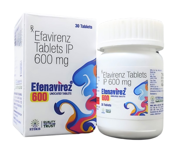 Efenavirez 600Efavirenz IP (600mg)Efenavirez 600 is a potent antiretroviral medication designed to combat HIV-1 infection effectively. The primary ingredient, Efavirenz IP (600mg), belongs to the class of non-nucleoside reverse transcriptase inhibitors (NNRTIs) and is commonly used as part of combination therapy for the treatment of HIV/AIDS. Efenavirez 600 helps reduce the viral load in the body, improving immune function and preventing the progression of the disease. Key Benefits: Effective HIV-1 Treatment: Efenavirez 600 is highly effective in lowering the viral load in patients with HIV-1, improving their overall immune response.Once-Daily Dosing: With a convenient once-daily dose, Efenavirez 600 simplifies the treatment regimen, promoting better adherence to therapy.Part of Combination Therapy: This medication is typically used alongside other antiretrovirals to provide a comprehensive approach to HIV treatment, reducing the risk of drug resistance. How Does It Work? Efavirenz in Efenavirez 600 works by inhibiting the action of the reverse transcriptase enzyme, which is crucial for the replication of HIV-1. By binding to this enzyme, Efavirenz prevents the virus from converting its RNA into DNA, a necessary step for the virus to multiply within the host's cells. This inhibition reduces the overall viral load in the body, allowing the immune system to function more effectively and slowing the progression of the disease. Directions for Use: Dosage: Efenavirez 600 is typically taken as one tablet daily, preferably at bedtime, to reduce potential side effects such as dizziness or drowsiness.Administration: It is recommended to take this medication on an empty stomach or as directed by your healthcare provider. Ensure consistent use for maximum efficacy.Missed Dose: If a dose is missed, take it as soon as you remember, unless it is almost time for the next dose. In that case, skip the missed dose and resume your regular schedule. Do not double the dose. Side Effects: Common Side Effects: Dizziness, drowsiness, trouble sleeping, and vivid dreams may occur as your body adjusts to the medication. These effects are usually mild and diminish over time.Serious Side Effects: Rarely, Efavirenz can cause severe mental/mood changes (such as depression, suicidal thoughts), liver problems, or severe allergic reactions. Contact your healthcare provider immediately if you experience any unusual symptoms or worsening side effects.Precautions: Inform your healthcare provider of any pre-existing conditions, particularly mental health issues or liver problems, as Efavirenz may exacerbate these conditions.
