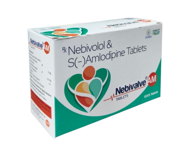 NEBIVALVE AM is a combination tablet containing Nebivolol and S-Amlodipine, designed to provide effective management of hypertension (high blood pressure). Hypertension is a leading risk factor for cardiovascular diseases in India, including heart attacks, strokes, and kidney complications.This dual-action formulation combines the benefits of Nebivolol, a cardio-selective beta-blocker, with S-Amlodipine, a calcium channel blocker, providing comprehensive blood pressure control. The combination helps relax blood vessels, improve blood flow, and reduce cardiac workload, offering a convenient and effective option for patients requiring combination therapy.UsesNEBIVALVE AM is primarily prescribed for:Essential HypertensionLowers elevated blood pressure to reduce the risk of cardiovascular complications.Cardiovascular Risk ReductionHelps in preventing heart attacks, strokes, and heart failure in high-risk patients.Management of Stable AnginaBy reducing cardiac workload and improving oxygen supply to the heart.Combination Therapy in Resistant HypertensionSuitable for patients who do not achieve target blood pressure with single-drug therapy.Benefits1. Dual Mechanism of ActionNebivolol: Blocks beta-1 adrenergic receptors in the heart, reducing heart rate and cardiac output. It also promotes nitric oxide release, helping dilate blood vessels.S-Amlodipine: Relaxes vascular smooth muscles by blocking calcium channels, improving blood flow and reducing blood pressure.2. Effective Blood Pressure ControlThe combination provides better blood pressure reduction compared to either drug alone, helping patients achieve their target levels faster.3. Cardiovascular ProtectionReduces strain on the heart, lowers risk of stroke, and supports overall heart health.4. Once-Daily ConvenienceThe tablet can be taken once daily, enhancing patient adherence to therapy.5. Well-Tolerated FormulationBoth Nebivolol and S-Amlodipine are generally well tolerated, minimizing side effects when used as prescribed.DosageTypical Dose: One tablet of NEBIVALVE AM once daily, preferably at the same time each day.Administration: Swallow the tablet whole with water. Do not crush or chew.Individualization: The dose may be adjusted by the physician based on blood pressure response and patient tolerability.Lifestyle Measures: Continue dietary modifications, regular exercise, and salt restriction alongside medication for optimal results.Important: Do not stop the medication abruptly without consulting your doctor, as sudden withdrawal may worsen blood pressure control or cardiac function.Side EffectsNEBIVALVE AM is generally well tolerated, but some patients may experience mild side effects, including:Dizziness or lightheadednessFatigue or weaknessHeadacheFlushing or swelling of ankles (edema)Mild gastrointestinal discomfortRare but Serious Side EffectsSlow heart rate (bradycardia)Severe hypotension (low blood pressure)Worsening of heart failure in susceptible patientsAllergic reactions such as rash or swellingSeek immediate medical attention if severe symptoms such as fainting, chest pain, or shortness of breath occur.Precautions and WarningPregnancy and Breastfeeding: Use only if clearly indicated and prescribed by a doctor.Heart Conditions: Inform your doctor if you have heart failure, arrhythmia, or recent heart attack.Kidney or Liver Impairment: Dose adjustment may be necessary.Diabetes: Nebivolol may mask symptoms of low blood sugar; monitor blood glucose closely.Drug Interactions: Notify your doctor about all medications, especially other blood pressure drugs, anti-arrhythmics, or diuretics.Avoid Alcohol: Alcohol may increase the risk of hypotension or dizziness.Regular Monitoring: Blood pressure and heart rate should be monitored periodically during therapy.ConclusionNEBIVALVE AM (Nebivolol and S-Amlodipine Tablets) is a safe and effective combination therapy for managing hypertension and reducing cardiovascular risks. By combining Nebivolol’s beta-blocking and vasodilatory effects with S-Amlodipine’s calcium channel blocking action, it provides superior blood pressure control and cardiovascular protection.