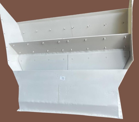 Hopper along 200 BHN LINEAR for feed