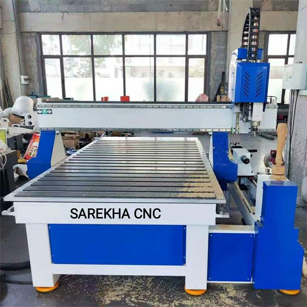 Side Rotary wood carving machine In Coimbatore | Sarekha CNCSarekha CNC Side Rotary Wood Carving Machine is an advanced woodworking solution designed for high-precision side carving, engraving, and profiling on wooden components. This machine is widely used for furniture legs, pillars, bed posts, door frames, temple carvings, stair railings, and decorative wooden products. With a robust rotary system and smooth side-axis movement, it ensures accurate, repeatable, and high-speed carving.As a trusted Side Rotary Wood Carving Machine Manufacturer in India, we deliver machines built for durability, productivity, and superior carving quality.