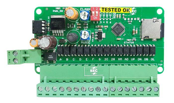 Elevator Floor Voice Announcer Card (SD Type) comes with pre-loaded audio/music files on the MicroSD card. It includes 25 different music which plays while the elevator/lift are in running state. Additional message announcement like Lift is Overloaded, Emergency, Power has failed, Welcome, Goodbye, etc. are included in the MicroSD card. The user can add or remove audio/music files from the MicroSD card as per their requirement.
Specifications
Advanced technology used for pairing MircoSD card with the board
DIP switches to control card for working in different modes.
Pluggable connector for easy replacement
Accurate dimension & compact design
Sturdy nature & user friendly controls
Operating voltage: 12V – 30V DC
Sounds/Voice available
Please Close The Door – in English, English & Hindi, English & Marathi, Marathi only, English & Telugu and many more
Lift is Overloaded – announcement in various languages
Emergency – announcement in various languages
Power has failed – ARD announcement in various languages
Welcome/Goodbye – announcement in various languages
We can also prepare any voice/speech announcement as required.