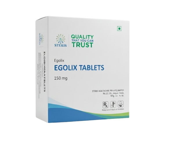 Eligolux 150 delivers 150mg of elagolix per tablet, formulated as an oral, once-daily option in convenient packs for ongoing therapy. As a non-peptide GnRH receptor antagonist, it selectively suppresses pituitary gonadotropins, reducing ovarian estrogen production without the flare effect of agonists. Ideal for patients with milder symptoms or those prioritizing bone health, this dose minimizes hypoestrogenic risks while targeting endometriotic pain.Take Eligolux 150 whole with water, with or without food, preferably at the same time daily. Storage requires a cool, dry environment below 30°C, away from children and moisture. Steris Healthcare ensures GMP-compliant manufacturing, making it accessible across India for endometriosis care.Primary Uses and IndicationsEligolux 150 primarily treats moderate endometriosis-associated pain, including dysmenorrhea, chronic pelvic discomfort, and dyspareunia. Endometriosis impacts 10% of reproductive-age women, causing ectopic endometrial growth that triggers inflammation and scarring; elagolix 150mg curbs estrogen-driven progression.​Prescribed when NSAIDs or combined pills prove inadequate, it excels in non-severe cases, allowing prolonged use. Emerging evidence supports its role in heavy menstrual bleeding from fibroids, though primary approval focuses on pain relief. Start therapy within the first week of menses for optimal synchronization.​Mechanism of ActionElagolix in Eligolux 150 competitively binds GnRH receptors, dose-dependently inhibiting LH/FSH release. This lowers estradiol by 40-60%—less aggressive than 200mg—halting endometrial tissue proliferation outside the uterus. Peak levels hit in 1 hour, with a 4-6 hour half-life supporting steady-state suppression on QD dosing.​Unlike agonists, no initial hormone surge occurs, preventing worsened pain. Partial estrogen reduction preserves some bone-protective effects, differentiating it from deeper suppression therapies.Key BenefitsEligolux 150 shines in clinical responsiveness: phase 3 trials showed 32% dysmenorrhea resolution versus 20% placebo at 6 months, with 50% pain score drops. Quality-of-life gains include better work attendance, sleep, and relationships, per EQ-5D assessments.​Extended 24-month approval suits long-term control, with amenorrhea in 40-50% of users reducing bleeding volume by 70%. Oral ease beats injectables, enhancing adherence at 85% in studies. Lower BMD impact (0.5-1% loss/year) allows safer continuation versus higher doses.Benefit	Trial Data	Patient ImpactPain Reduction	32-50% dysmenorrhea-free ​	Daily activity restorationBleeding Control	70% volume drop ​	Anemia preventionLong-Term Use:	Up to 24 months ​	Sustained reliefQoL Improvement	EQ-5D gains ​	Emotional well-beingPotential Side EffectsVasomotor symptoms dominate: hot flashes (20-30%), headaches (17%), and night sweats (10-15%) emerge early but fade. Nausea (8%), insomnia (7%), and mild depression (5%) affect minorities, with a 70% event rate mostly grade 1.​BMD decline averages -0.9% at the spine after 12 months, monitored via DEXA. Discontinuation hovers at 5-8%.Side Effect	Incidence	MitigationHot Flashes	20-30% ​	Ventilation, timingHeadache	17% ​	AnalgesicsBMD Loss	0.9% ​	Supplements, scansMood Shifts	5% ​	MonitoringSerious Risks and ManagementSuicidality (0.1-0.5%) demands baseline psych screening; halt if worsening. Liver enzymes rise in 1%, requiring LFTs at 3/6 months. Rare anaphylaxis or thromboembolism prompts immediate cessation. Avoid in osteoporosis or smokers >35.​Dosage Guidelines150 mg once daily for up to 24 months in normal/mild liver function; limit to 6 months in moderate impairment (Child-Pugh B). No titration needed; miss a dose? Resume the next day, no doubling. Pair with 1 g calcium/800 IU vitamin D daily.​Precautions and ContraindicationsPregnancy category X: mandates non-hormonal birth control during and 1 week post-therapy. Screen hepatic/renal function; avoid severe cases. CYP3A interactions (e.g., rifampin reduces efficacy) need dose review. Breastfeeding is contraindicated.​Clinical Evidence and EfficacyElaris trials (n=1,689) confirmed superiority: co-primary endpoints met with 75% responder rates for pain. 12-month extensions showed persistent efficacy and low rebound. Versus 200mg, 150mg balances tolerability for moderate pain.​ConclusionEligolux 150 empowers women with moderate endometriosis pain through precise, extended hormonal modulation and proven outcomes. Regular physician oversight maximizes safety and efficacy.