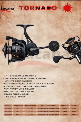 LUCANA TD4000 TORNADO SPINNING REEL  product image