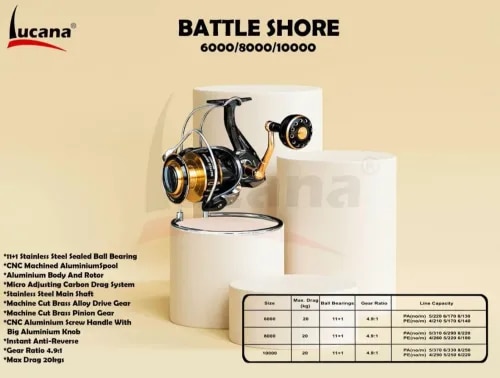 LUCANA 6000 BATTLE SHORE SPINNING REEL  product image