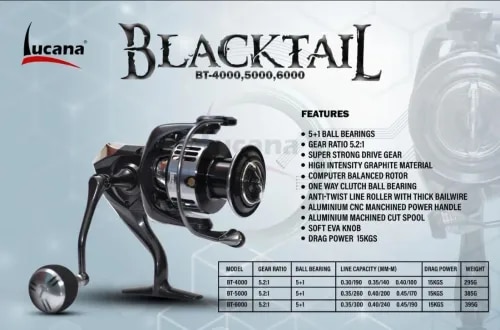 LUCANA BLACK TAIL 6000 SPINNING REEL  product image