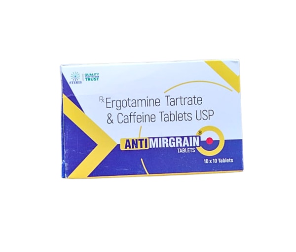 ANTIMIRGRAIN  Caffeine , Ergotamine , Paracetamol & Prochlorperazine Maleate TabletsIntroductionANTIMIRGRAIN is a combination medication that includes Caffeine, Ergotamine, Paracetamol, and Prochlorperazine Maleate, formulated to provide comprehensive relief from migraine headaches. This powerful blend targets multiple pathways involved in the onset and progression of migraines, offering quick and effective relief from pain, nausea, and associated symptoms.Key Ingredients and Their BenefitsCaffeineVasoconstriction: Caffeine helps constrict blood vessels, which can alleviate the throbbing pain associated with migraines by counteracting the dilation of blood vessels in the brain.Enhanced Absorption: It also enhances the absorption and efficacy of other analgesic medications in the formulation, ensuring faster relief.ErgotamineVasoconstriction: Ergotamine is a well-known vasoconstrictor that specifically targets the blood vessels in the brain, helping to reduce the pulsating pain of migraines.Migraine Attack Interruption: It works by inhibiting the release of inflammatory chemicals that contribute to migraine headaches, effectively interrupting the migraine process.Paracetamol (Acetaminophen)Pain Relief: Paracetamol is a widely used analgesic and antipyretic that helps relieve pain and reduce fever. It provides additional pain relief in the combination, making the medication more effective in treating migraines.Anti-Inflammatory: It has mild anti-inflammatory properties that contribute to alleviating headache symptoms.Prochlorperazine MaleateAnti-Nausea: Prochlorperazine is an antiemetic that helps control nausea and vomiting, common symptoms associated with migraines.Dopamine Antagonist: It works by blocking dopamine receptors in the brain, which helps reduce migraine-associated nausea and improves overall comfort during a migraine attack.Benefits of ANTIMIRGRAINComprehensive Migraine Relief: ANTIMIRGRAIN provides effective relief from the pain, nausea, and other symptoms associated with migraines by targeting multiple pathways involved in migraine attacks.Quick and Effective: The combination of ingredients ensures fast absorption and rapid relief, helping patients return to their daily activities more quickly.Reduces Nausea and Vomiting: Prochlorperazine specifically addresses nausea and vomiting, improving the overall effectiveness of the medication in treating all aspects of a migraine.Enhanced Analgesic Effect: The addition of caffeine enhances the pain-relieving effects of paracetamol and ergotamine, providing a synergistic benefit.Dosage and AdministrationDosageRecommended Dosage: The typical dosage of ANTIMIRGRAIN is determined by the healthcare provider based on the severity of the migraine and the patient's response to treatment. It is generally taken at the onset of a migraine attack.Maximum Dosage: Patients should follow their healthcare provider's instructions carefully and not exceed the recommended dosage to avoid potential side effects.AdministrationOral Use: Swallow the tablet whole with a full glass of water. It is typically taken at the first sign of a migraine for maximum effectiveness.Consistency: For best results, take ANTIMIRGRAIN as directed by a healthcare provider.For further information: EMAIL:  info@sterispharma.com  / contact@sterispharma.com    CALL/WHATSAPP: 7877551268, 7849827488  Order NOWhttps://www.sterisonline.com/product/antimirgrain-133537