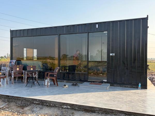 Mehta porta cabin have premium class office container its customized prefabricated container used material 1mm GI steel I-Beam 4X2 Interior with MDF sheet 12mm toughen glass.